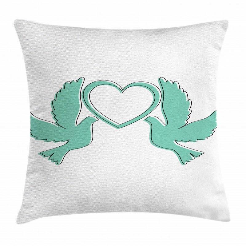 Doves and a Heart Pillow Cover