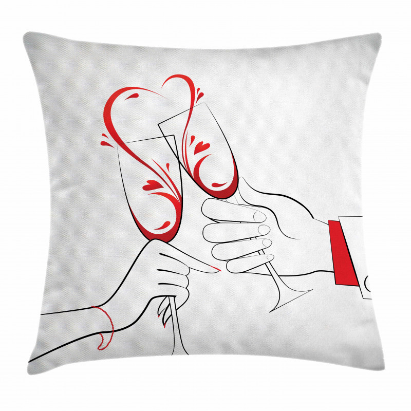 Clinking Flute Glass Pillow Cover