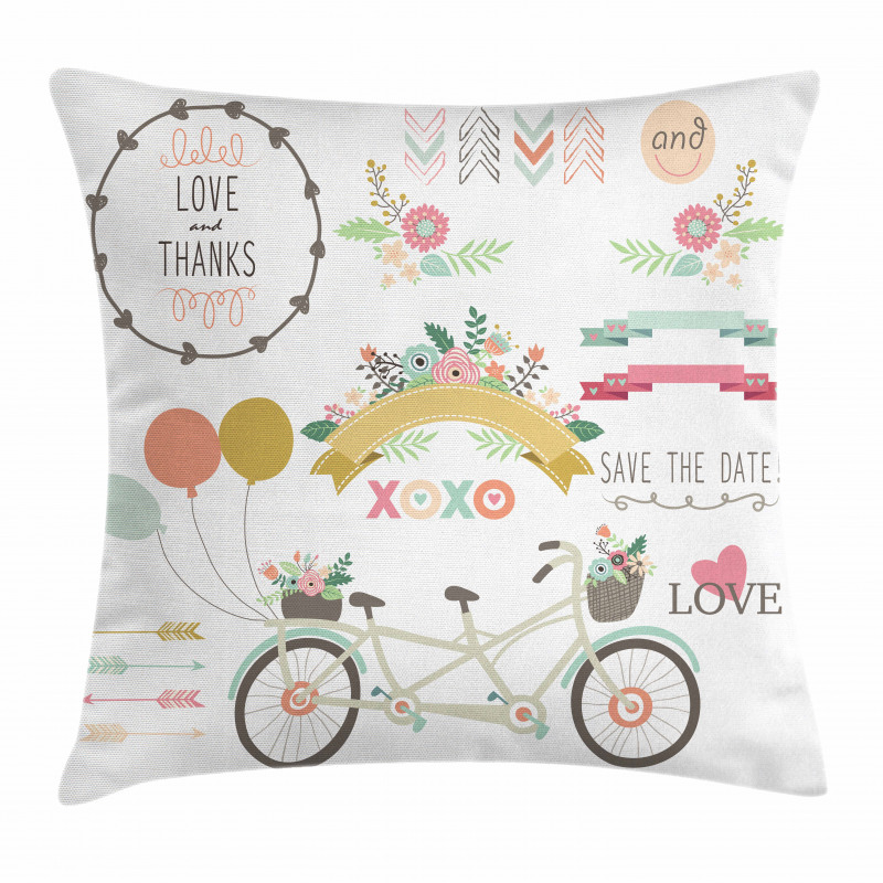Flowers Wedding Concept Pillow Cover