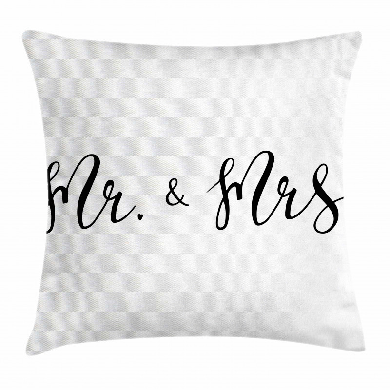 Mr and Mrs Text Pillow Cover