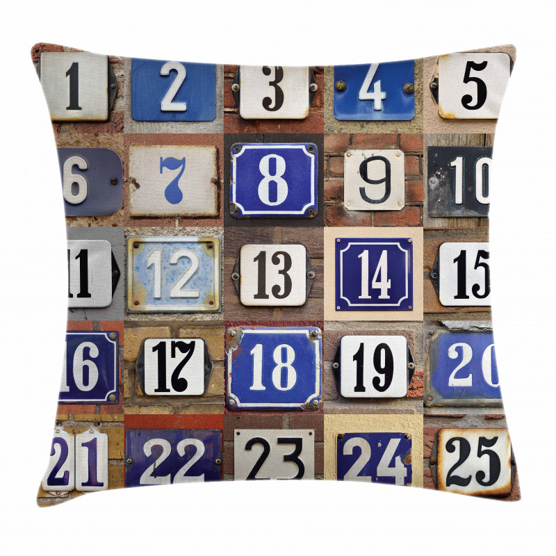 House Numbers Collage Pillow Cover