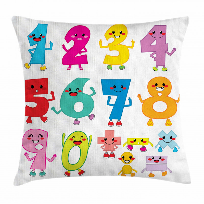 Joyful Comic Numerals Pillow Cover