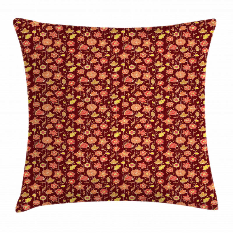 Fiery Flowers Concept Pillow Cover