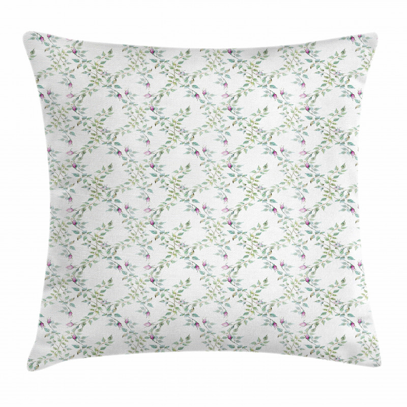 Twiggy Rose Branches Pillow Cover