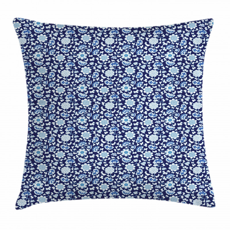 Chinese Porcelain Motif Pillow Cover