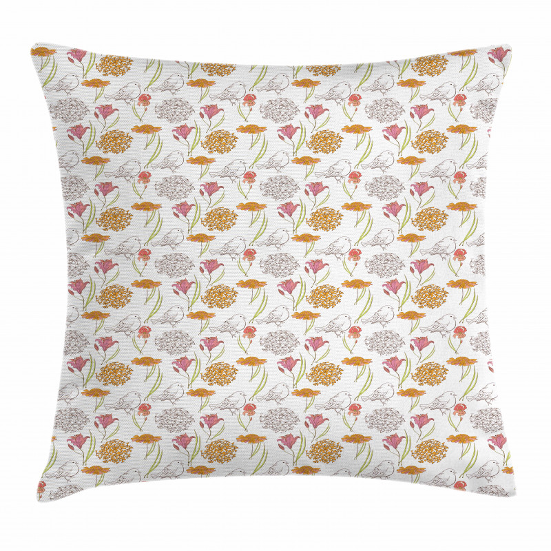 Spring Themed Foliage Pillow Cover