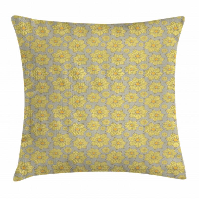 Doodle Yellow Petals Pillow Cover