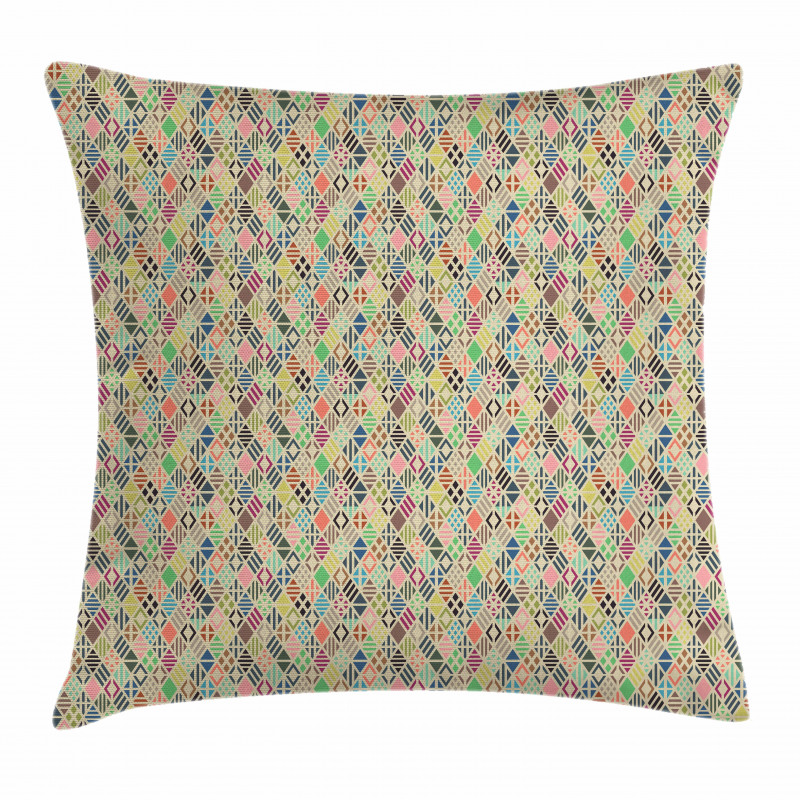 Patchwork Art Rhombus Pillow Cover