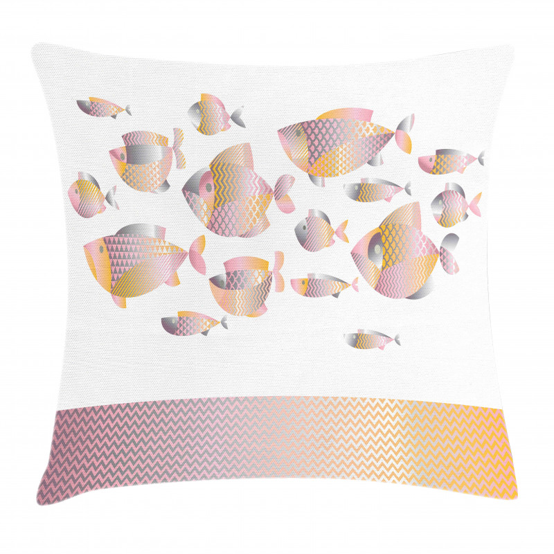 Modern Sea Animal Zigzag Pillow Cover