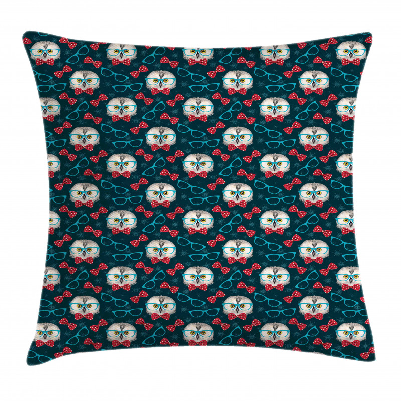 Sketch Owl Wearing Glasses Pillow Cover