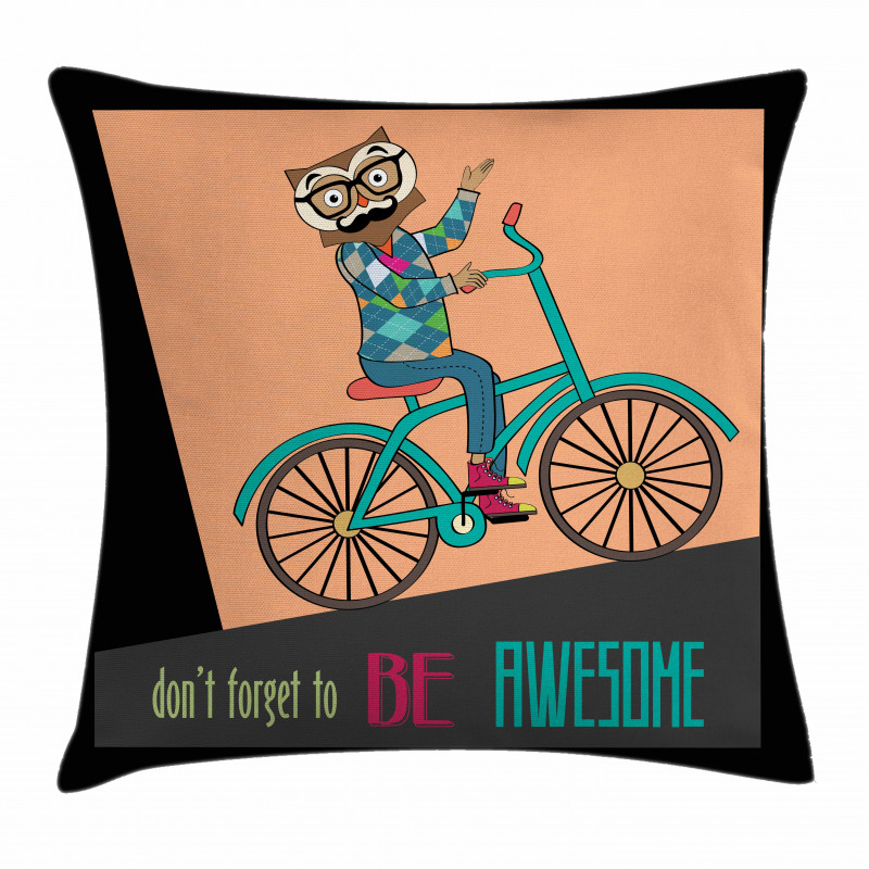 Motivational Words and Owl Pillow Cover