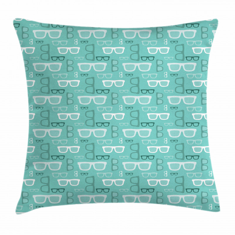 Silhouette Doodle Glasses Pillow Cover