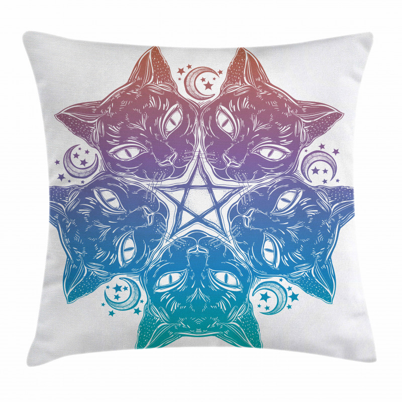 Cats Mandala Design Pillow Cover