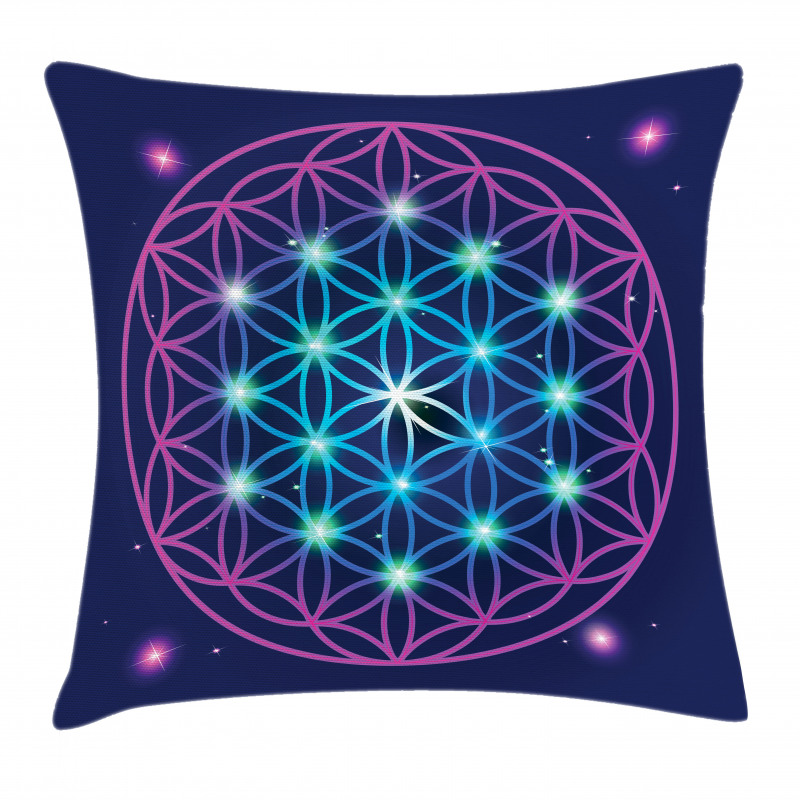 Ombre Flower of Life Pillow Cover