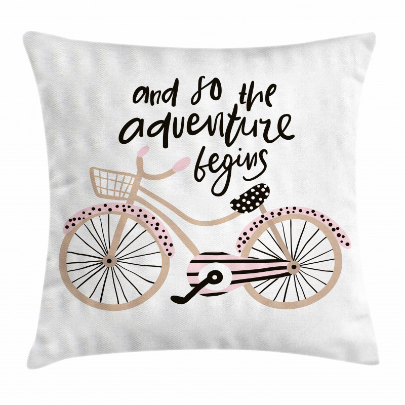 Bicyclend Words Pillow Cover