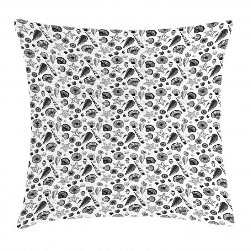 Black and White Clams Pillow Cover