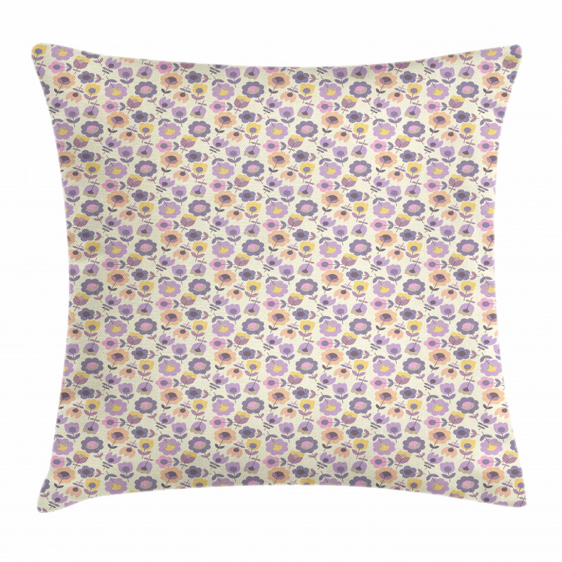 Graphic Tulip and Daisy Pillow Cover