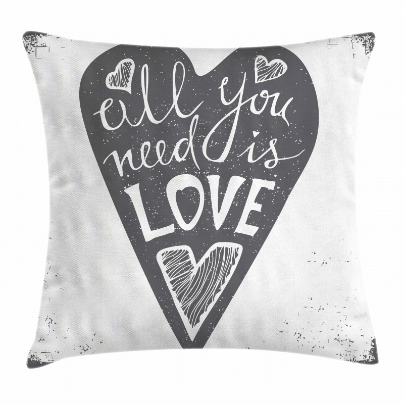Retro Love Heart Image Pillow Cover