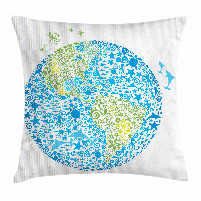 Planet Ecology Theme Pillow Cover