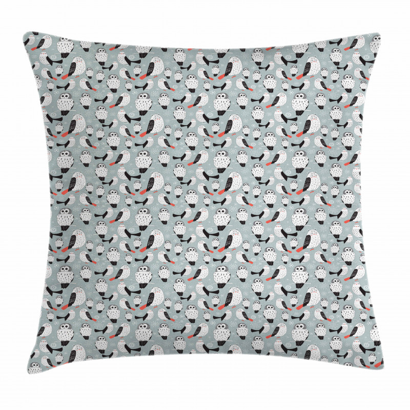 Cartoon Long-Eared Owl Pillow Cover