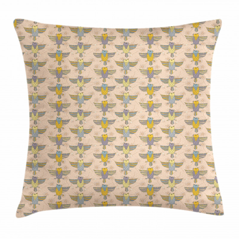 Multilayer Winged Birds Pillow Cover