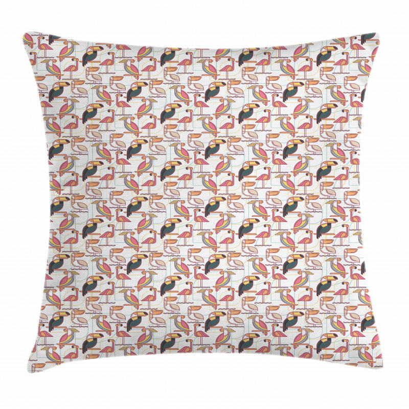 Minimalist Exotic Parrots Pillow Cover