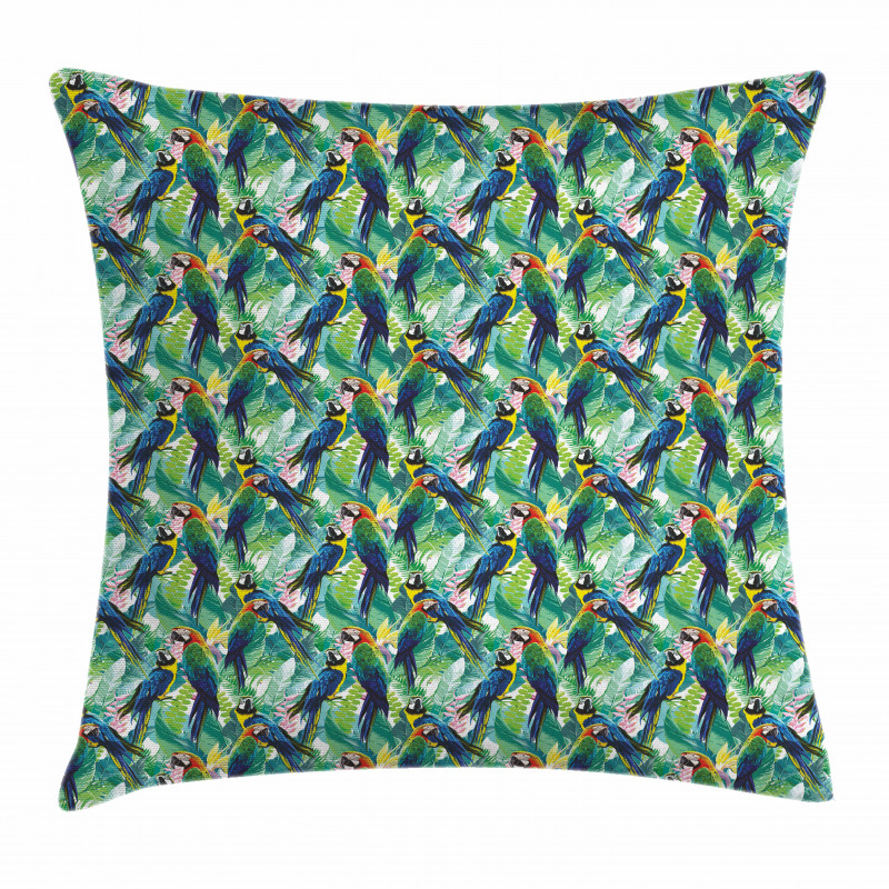 Scarlet Macaw Parrots Pillow Cover