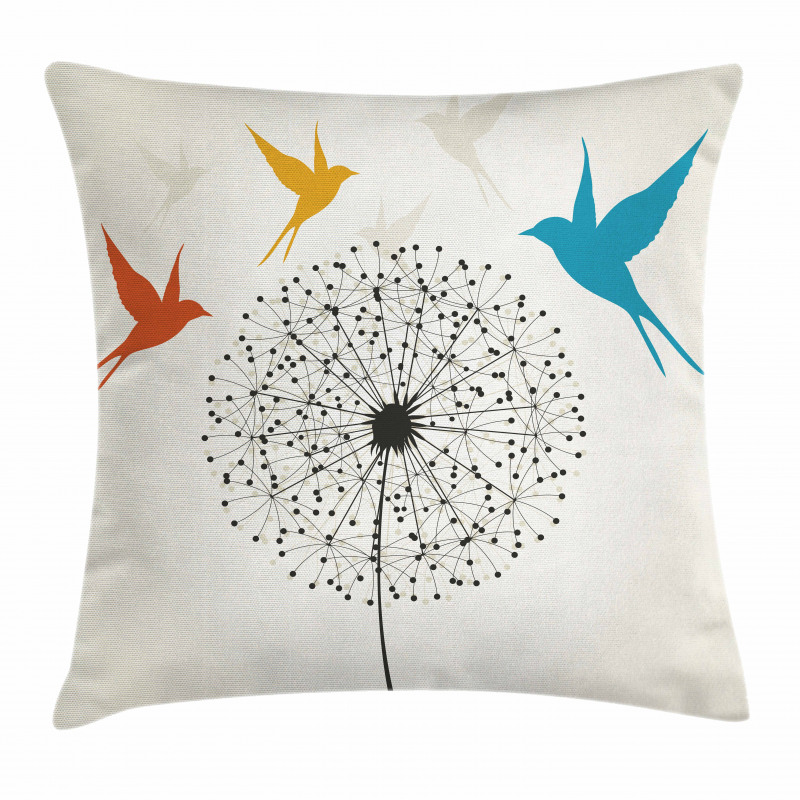 Dandelion and Swallows Pillow Cover