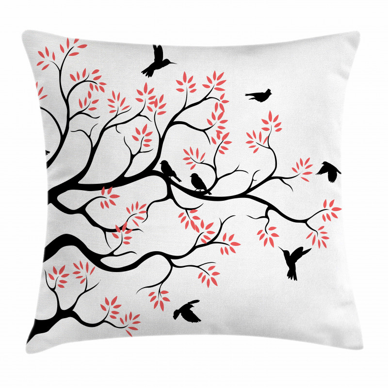 Mockingbird on Plane Tree Pillow Cover