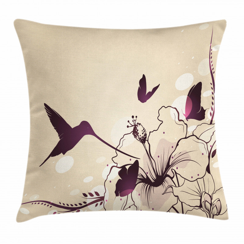 Flappy Tiny Hummingbirds Pillow Cover
