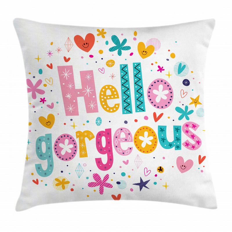 Girl Theme Words Pillow Cover