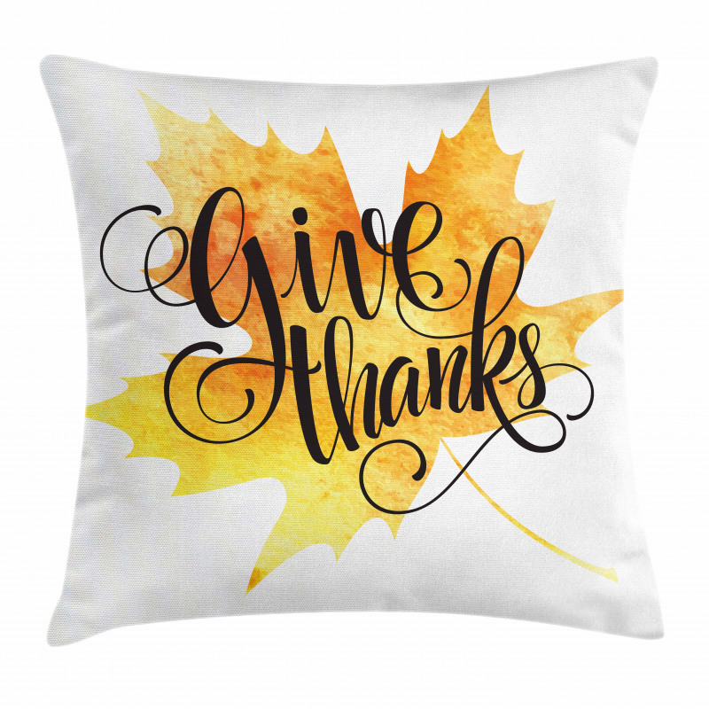 Autumn Leaf with Phrase Pillow Cover