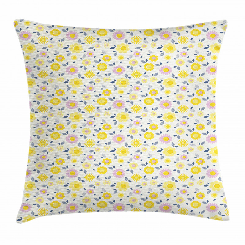 Pastel Summer Flowers Pillow Cover