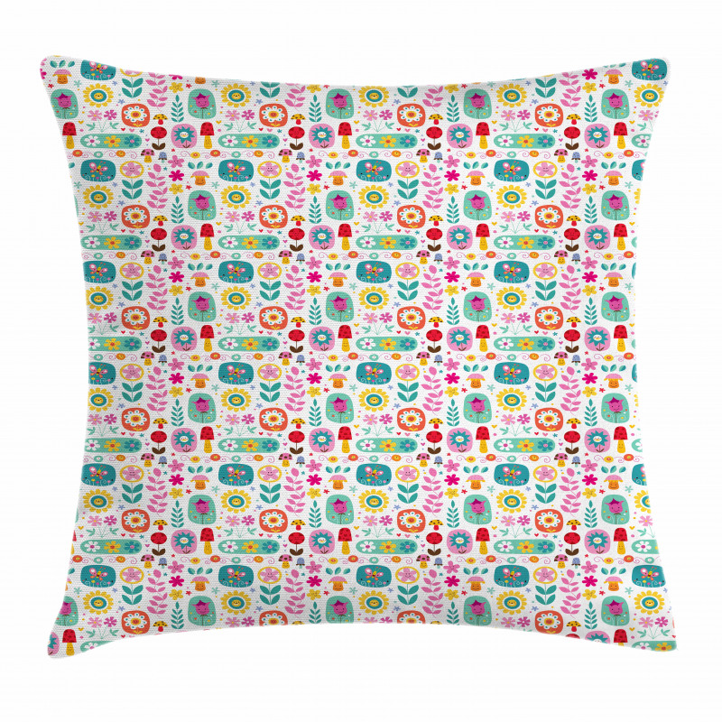 Happy Colorful Nature Pillow Cover
