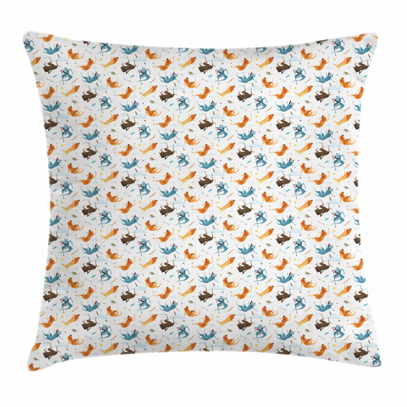 Hungry Funny Flying Dogs Pillow Cover