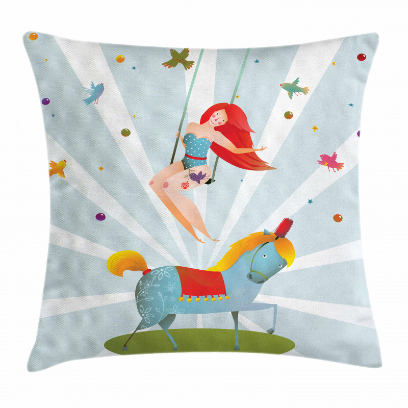 Circus Show with Pony Pillow Cover
