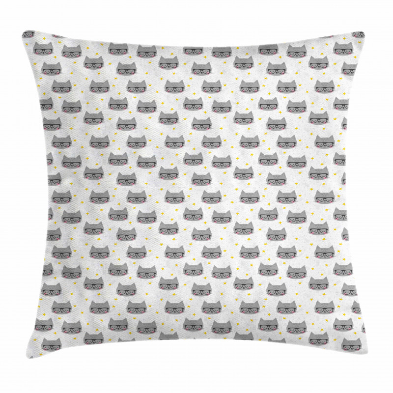 Hipster Kitties Glasses Pillow Cover