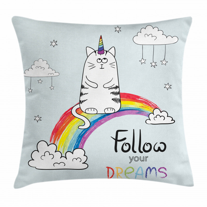 Follow Your Dreams Rainbow Pillow Cover