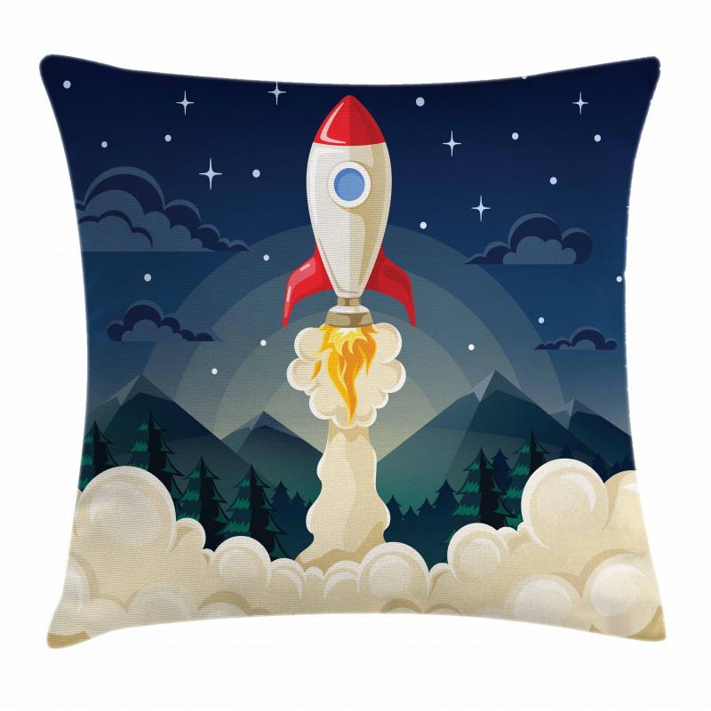Rocket in the Woodlands Pillow Cover
