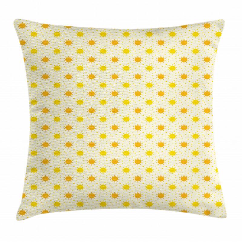 Sun Motif with Dots Pillow Cover
