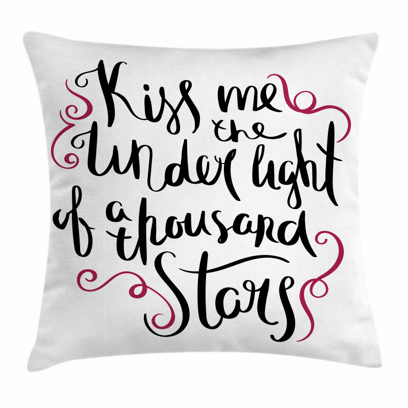 Romantic Message Curls Pillow Cover