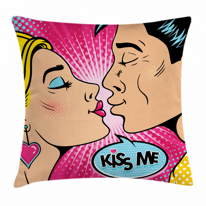 Young Pop Art Couple Pillow Cover