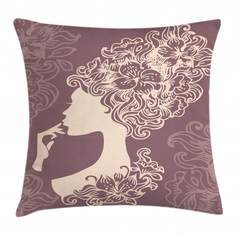 Flower Hairstyle Pillow Cover