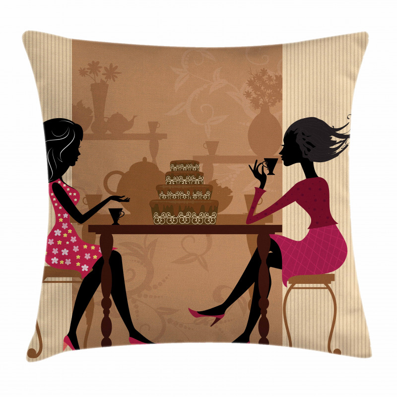 Women Chatting Pillow Cover