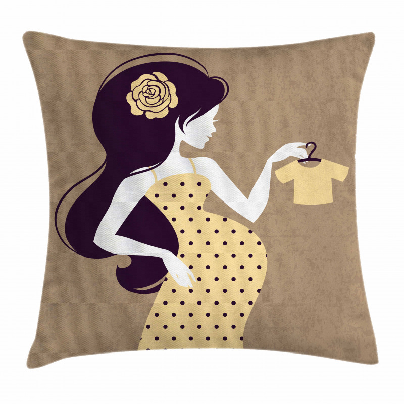 Pregnant Lady Mom Pillow Cover