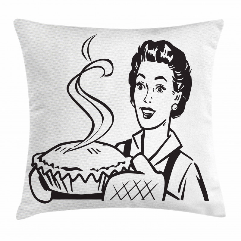Wife Bakes Pie Pillow Cover