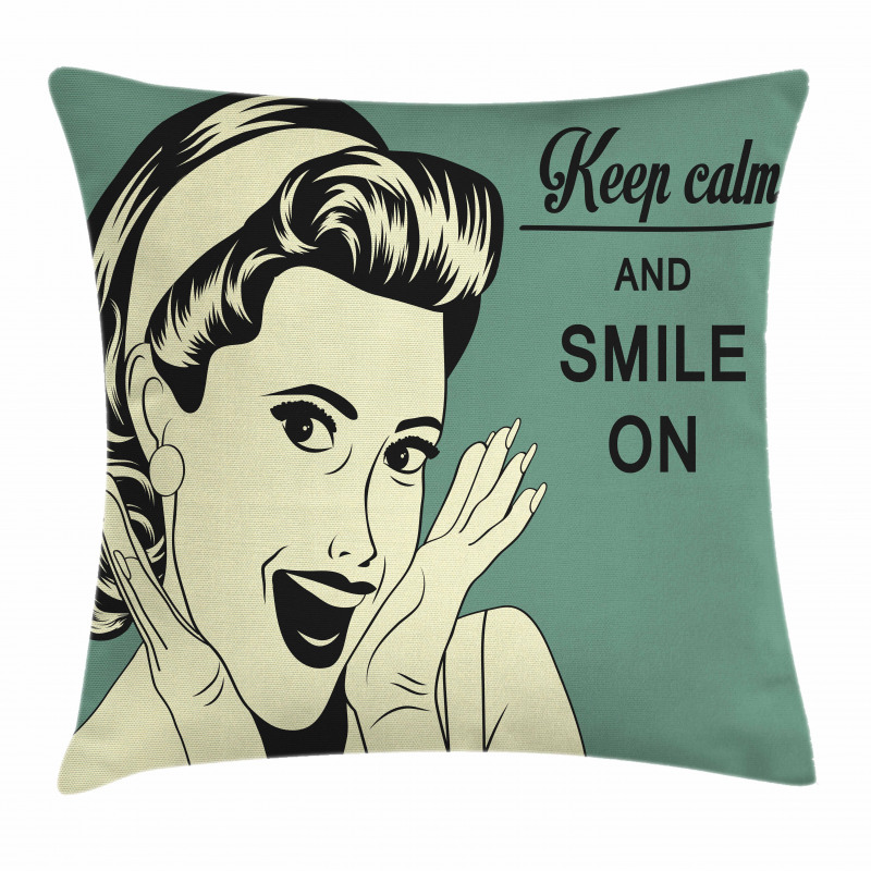 Smiling Lady Pillow Cover