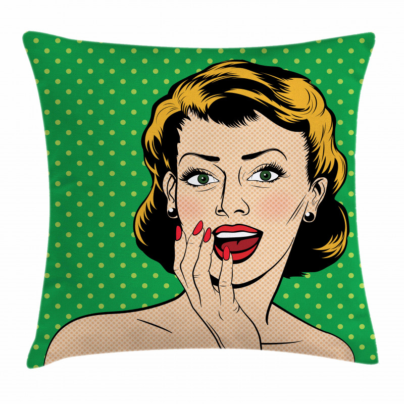 Suprised Woman Pillow Cover