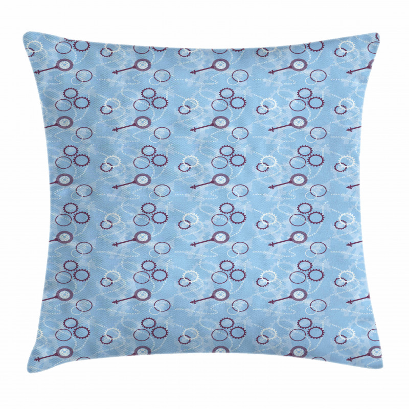 Keys Gears and Chains Pillow Cover