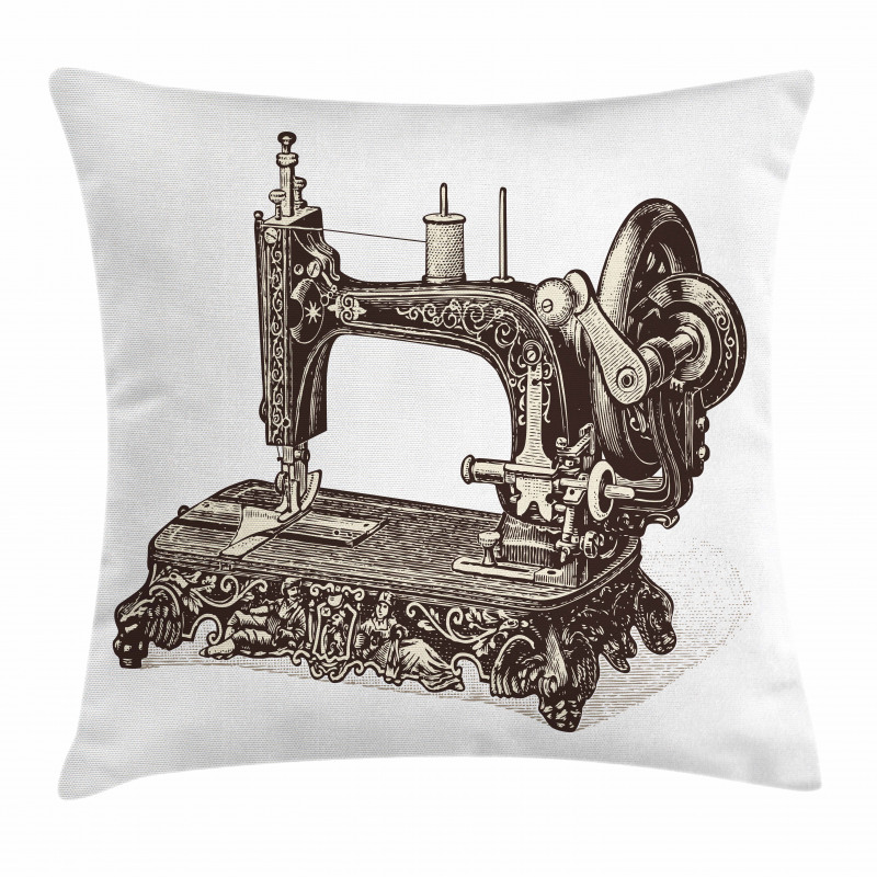 Old Sewing Machine Pillow Cover